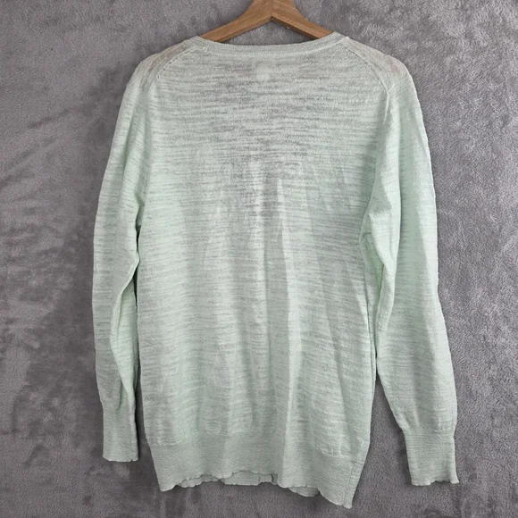 J. Crew Green Cardigan Sweater V-Neck Knit - Picture 2 of 5
